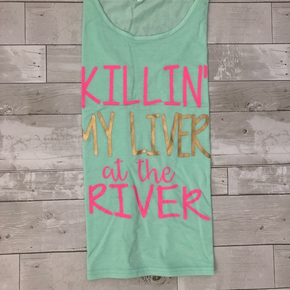 Killin My Liver at the River Racerback Tank - Picture 2 of 3